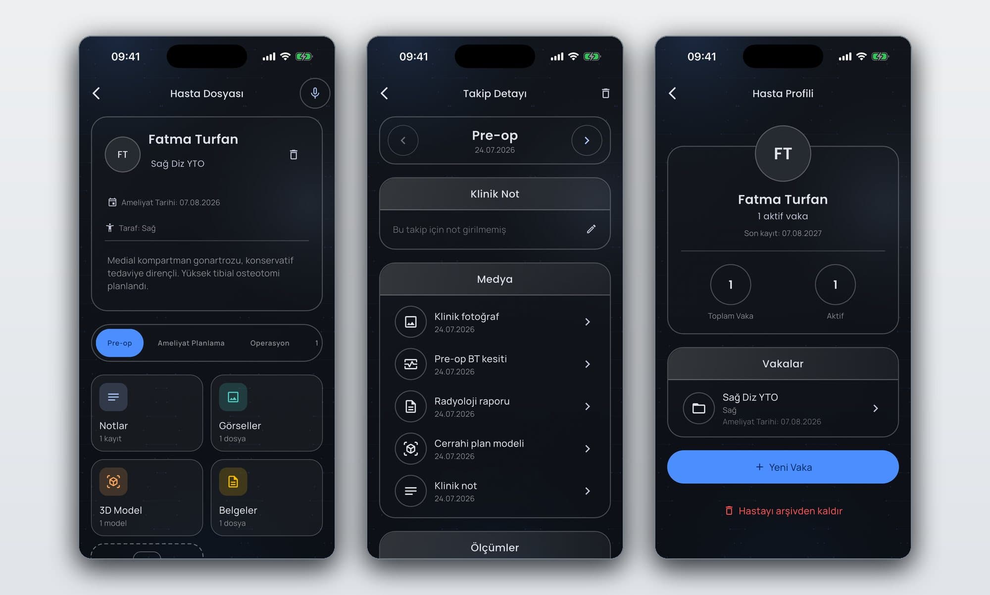 Ceviz Flow vaka dosyası, takip detayı ve hasta profili