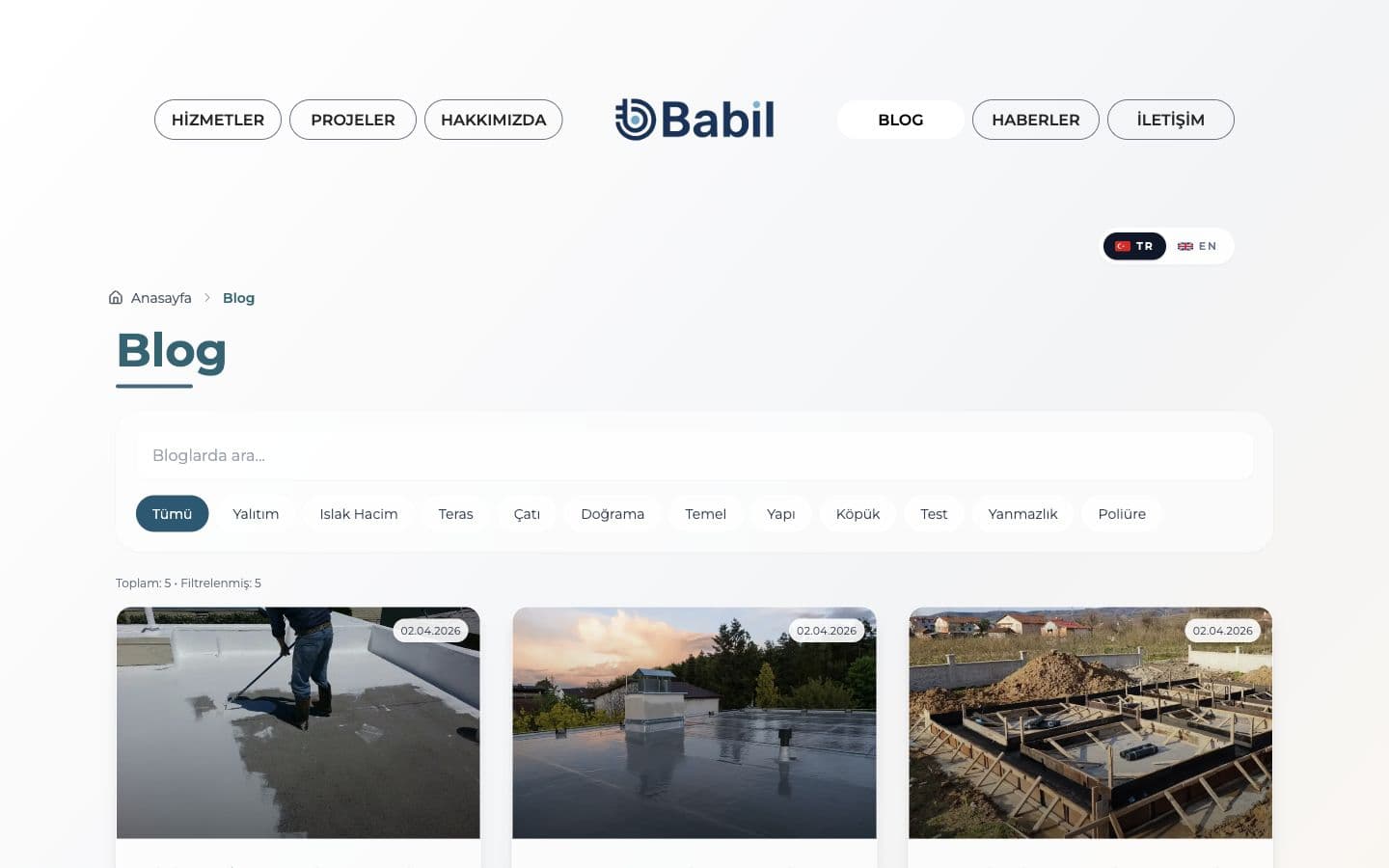 Babil Yalıtım blog page